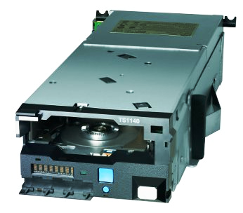 The IBM TS1140 is a high-end tape drive that is faster, holds more data, and has fewer errors than LTO gear.