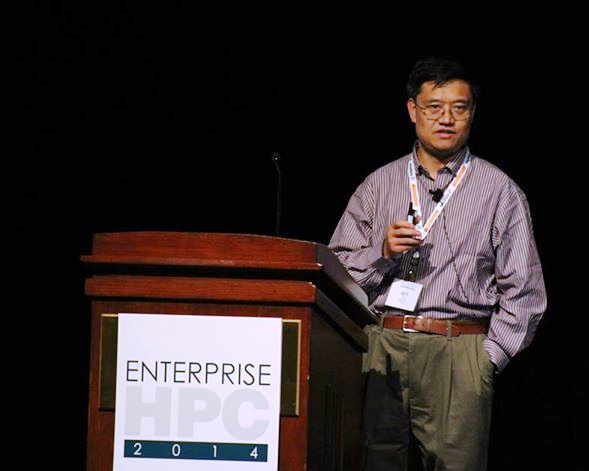 Dr. Ren Wu, a distinguished scientist at Baidu's Deep Learning Institute (IDL), presenting his keynote at the recent Enterprise HPC event.