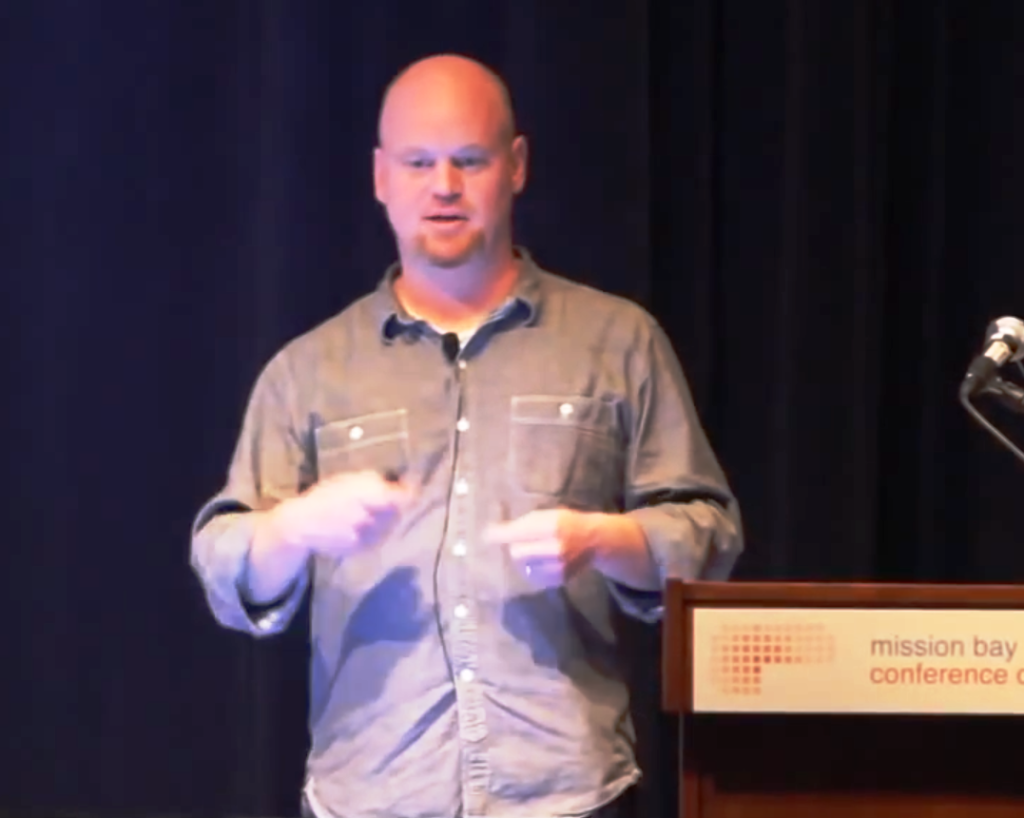 Former Nielsen architecture lead Darrell Pratt during his Couchbase presentation in September 2013