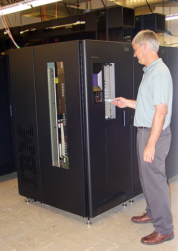 Tape libraries, such as this IBM TS3500, can store exabytes of data